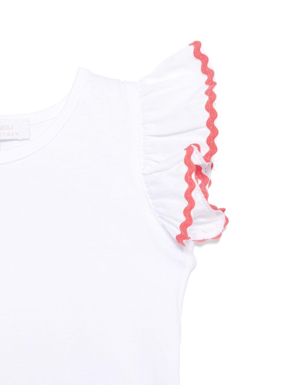 Top per neonata Mariella Ferrari bianco con dettaglio a smerlo - Rubino Kids