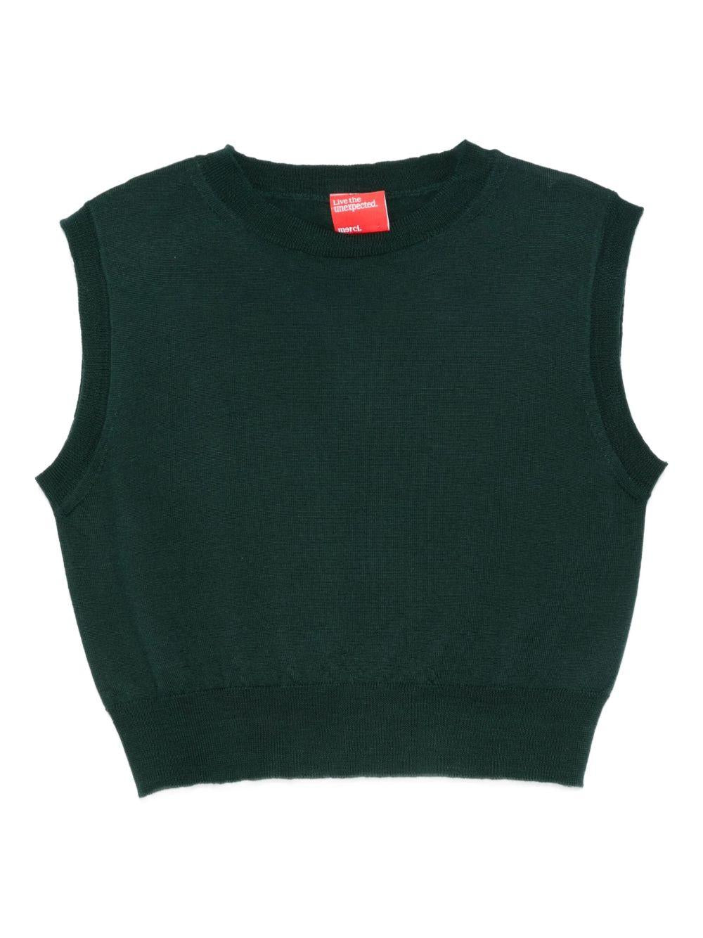Top smanicato per donna Merci verde con scollo rotondo - Rubino Kids