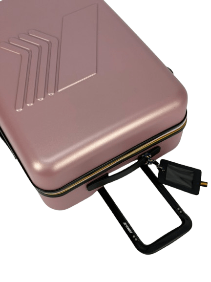 Trolley Eudoxieur per bambini K - Way Kids rosa con monogramma K - Way in rilievo tono su tono - Rubino Kids