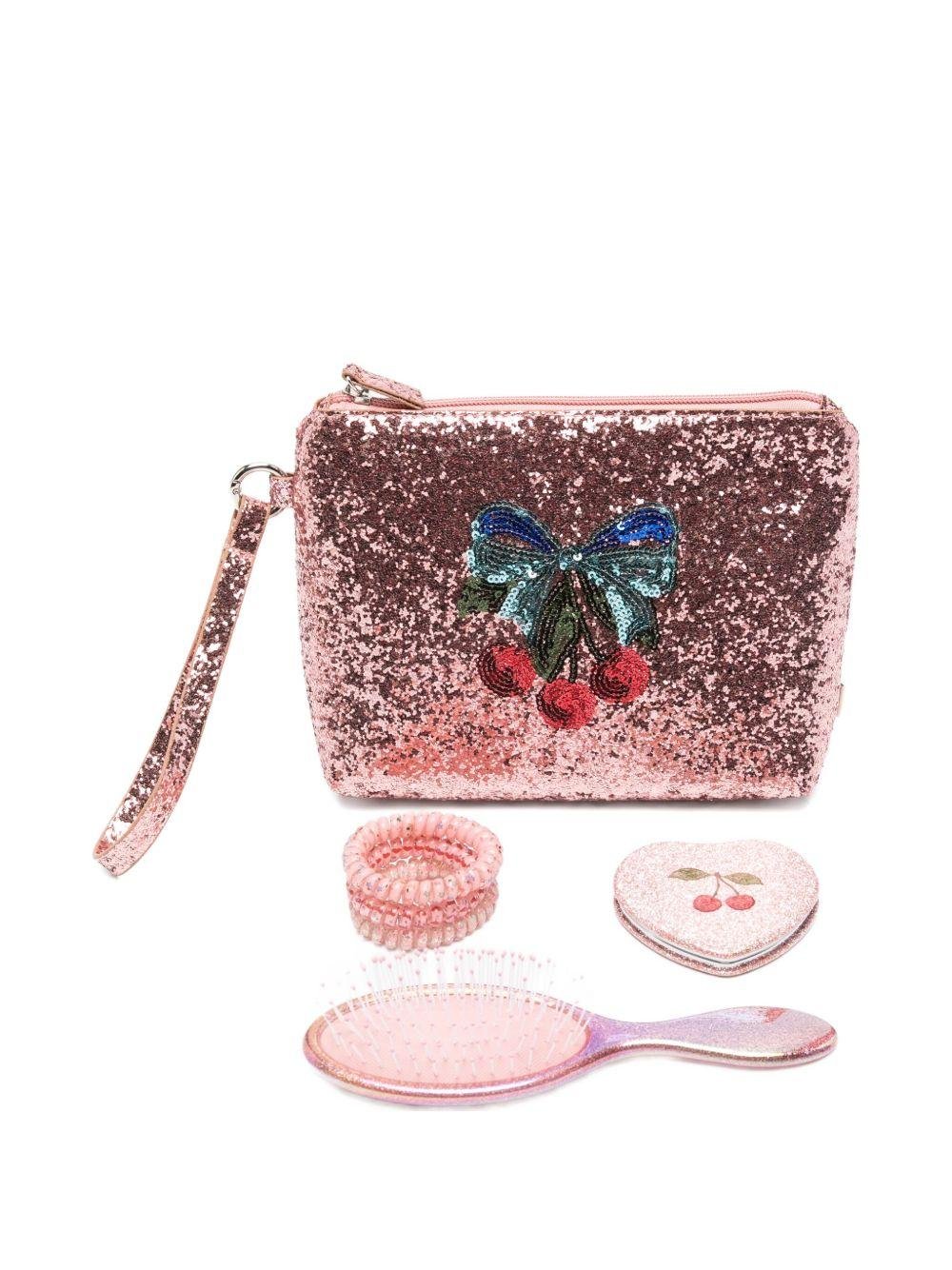 Trousse make up per bambina Konges Sløjd rosa con paillettes - Rubino Kids