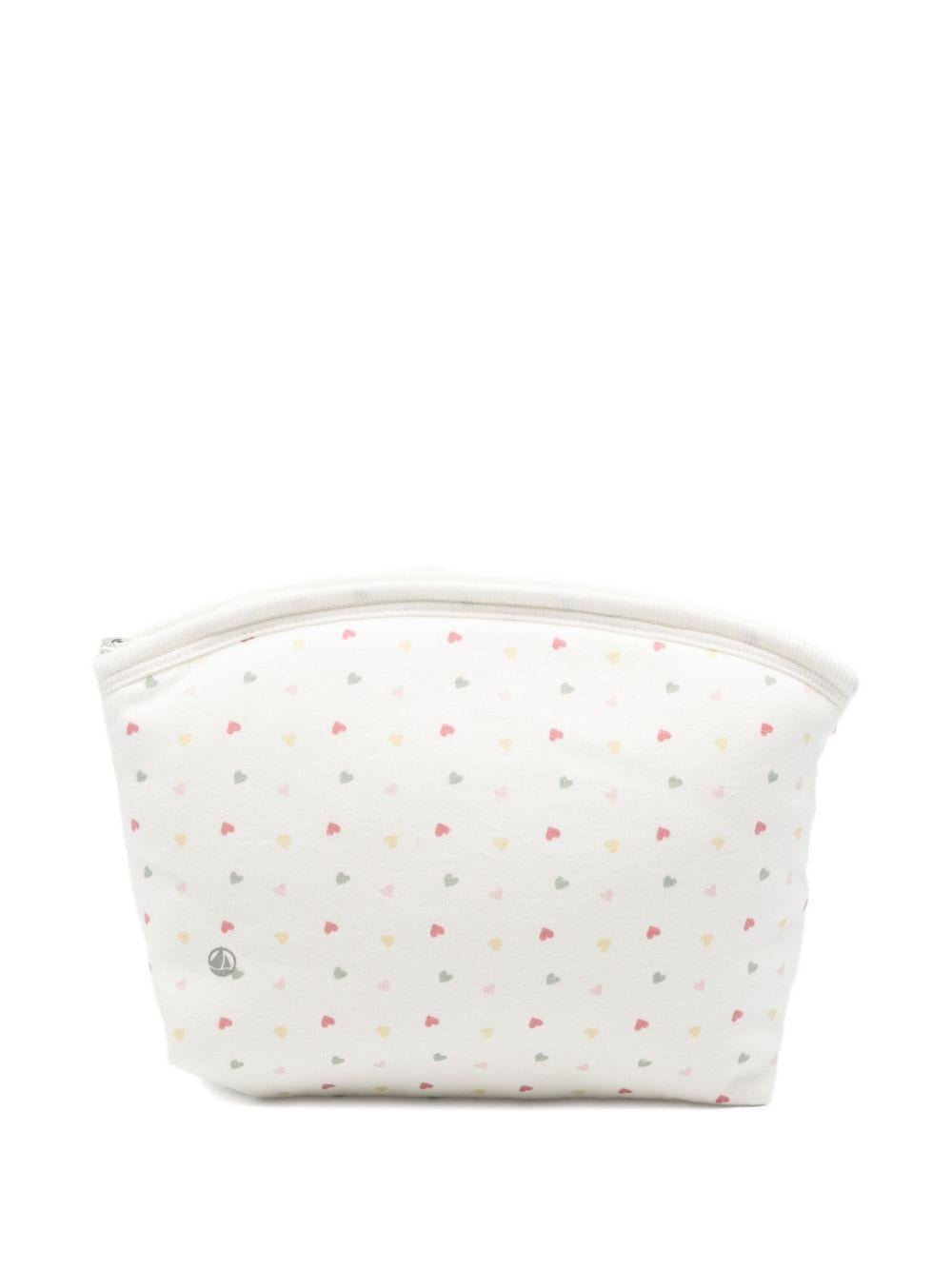 Trousse per neonati Petit Bateau bianca con stampa cuori all - over - Rubino Kids
