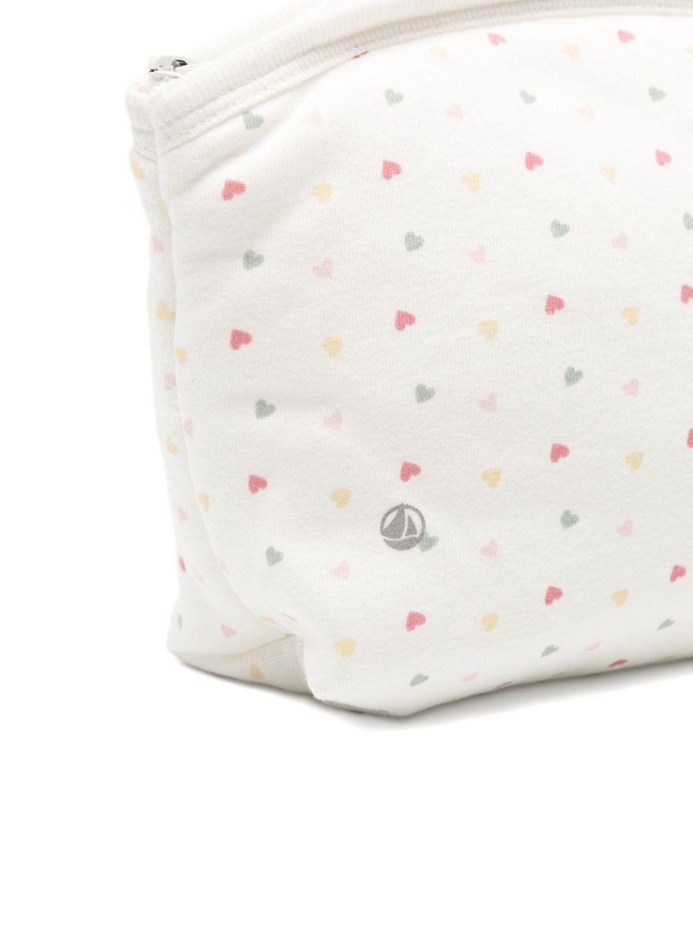Trousse per neonati Petit Bateau bianca con stampa cuori all - over - Rubino Kids