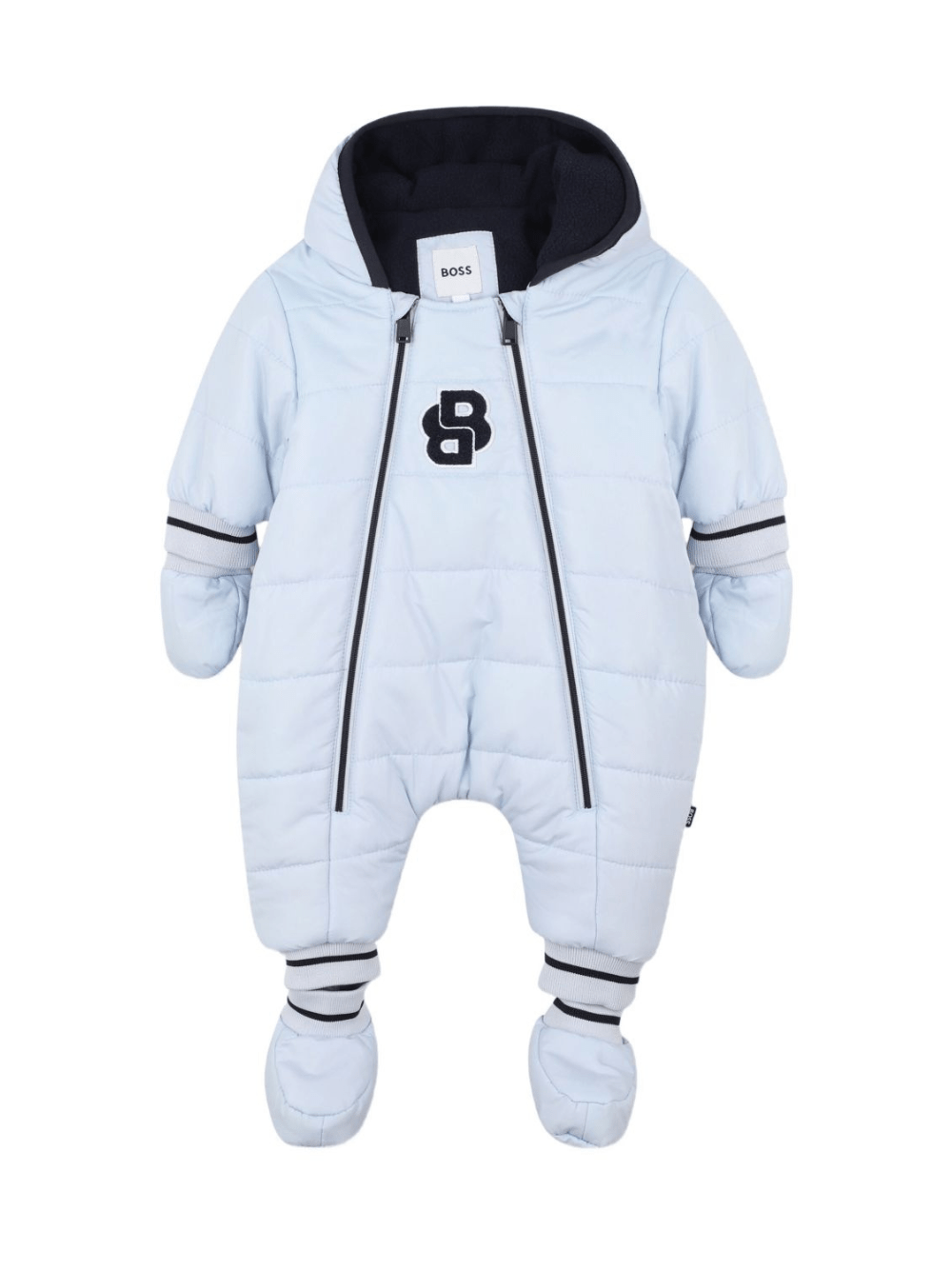 Tuta da neve per neonato BOSS Kids azzurra con cappuccio - Rubino Kids
