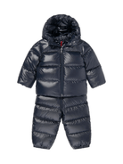 Tuta da neve per neonato Moncler Enfant blu con cappuccio - Rubino Kids