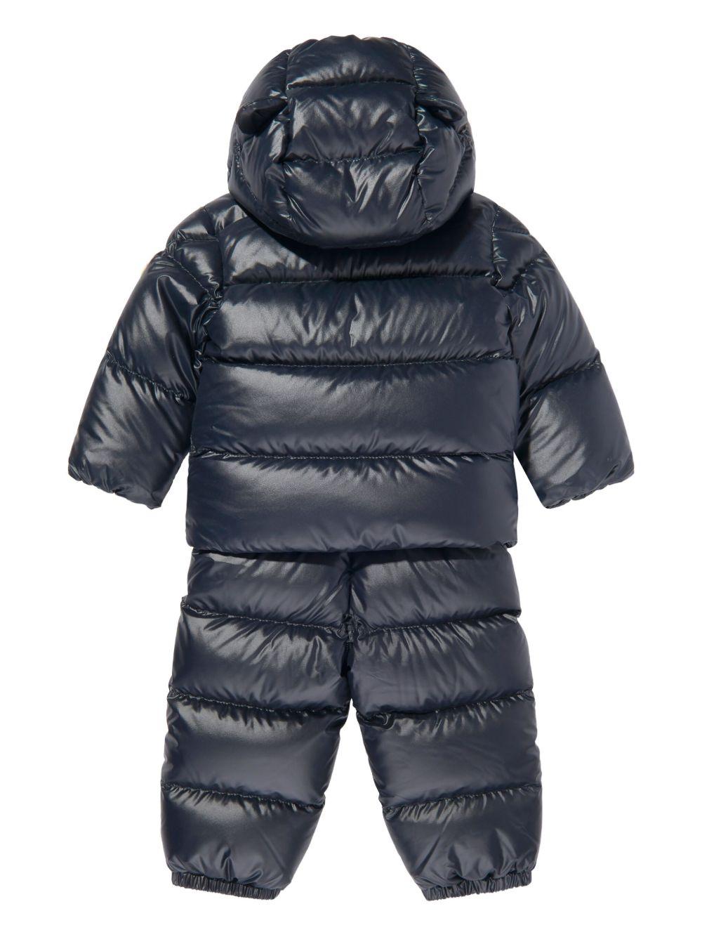 Tuta da neve per neonato Moncler Enfant blu con cappuccio - Rubino Kids