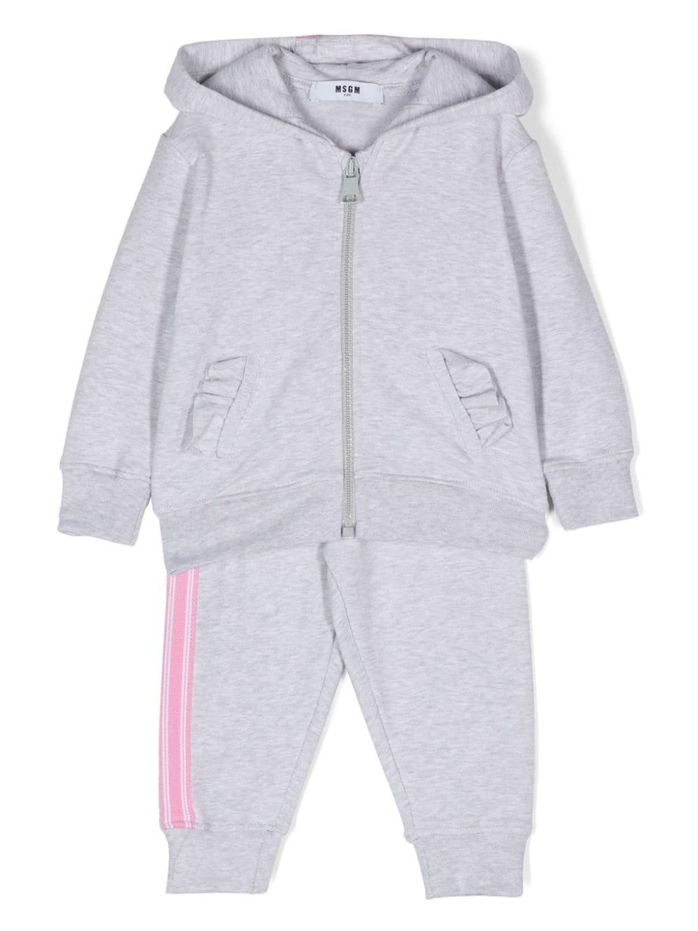 Tuta sportiva grigia per neonata con stampa MSGM Kids - Rubino Kids