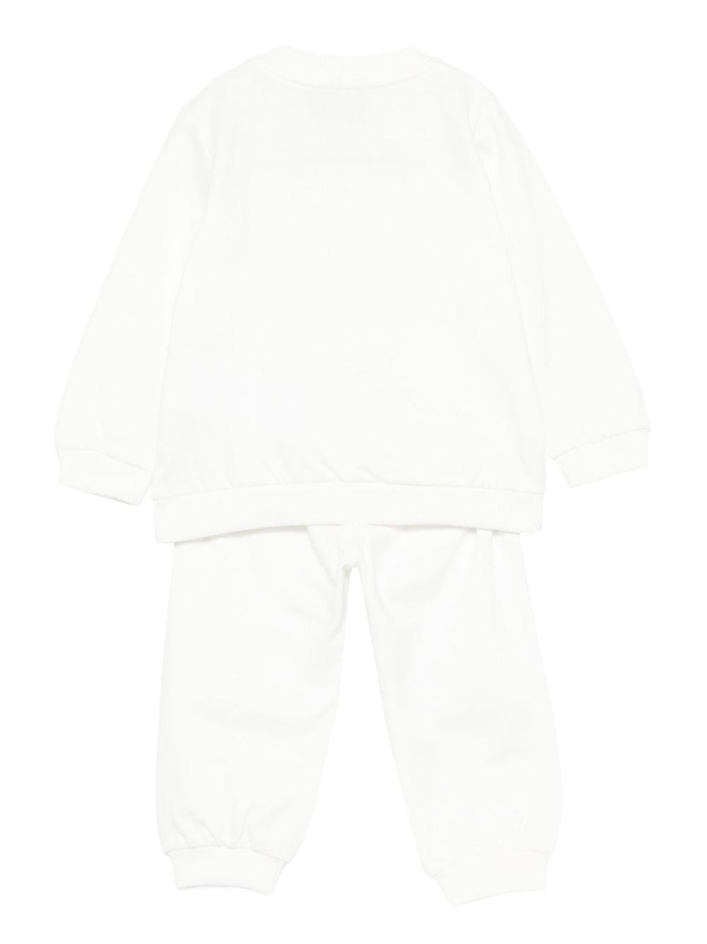 Tuta sportiva Moschino Kids bianca con stampa Teddy Bear - Rubino Kids