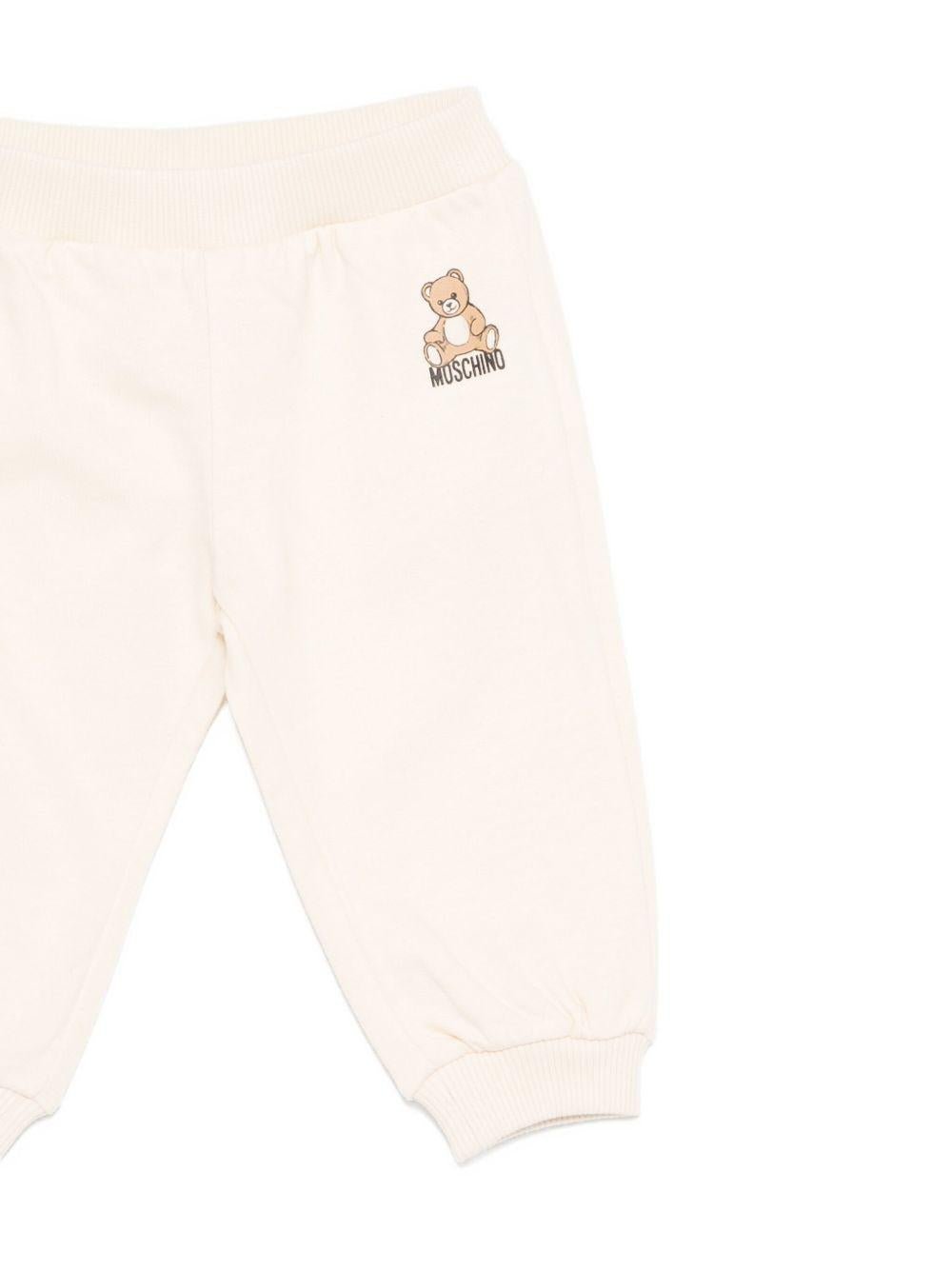 Tuta sportiva per neonati Moschino Kids beige con stampa orsetto - Rubino Kids