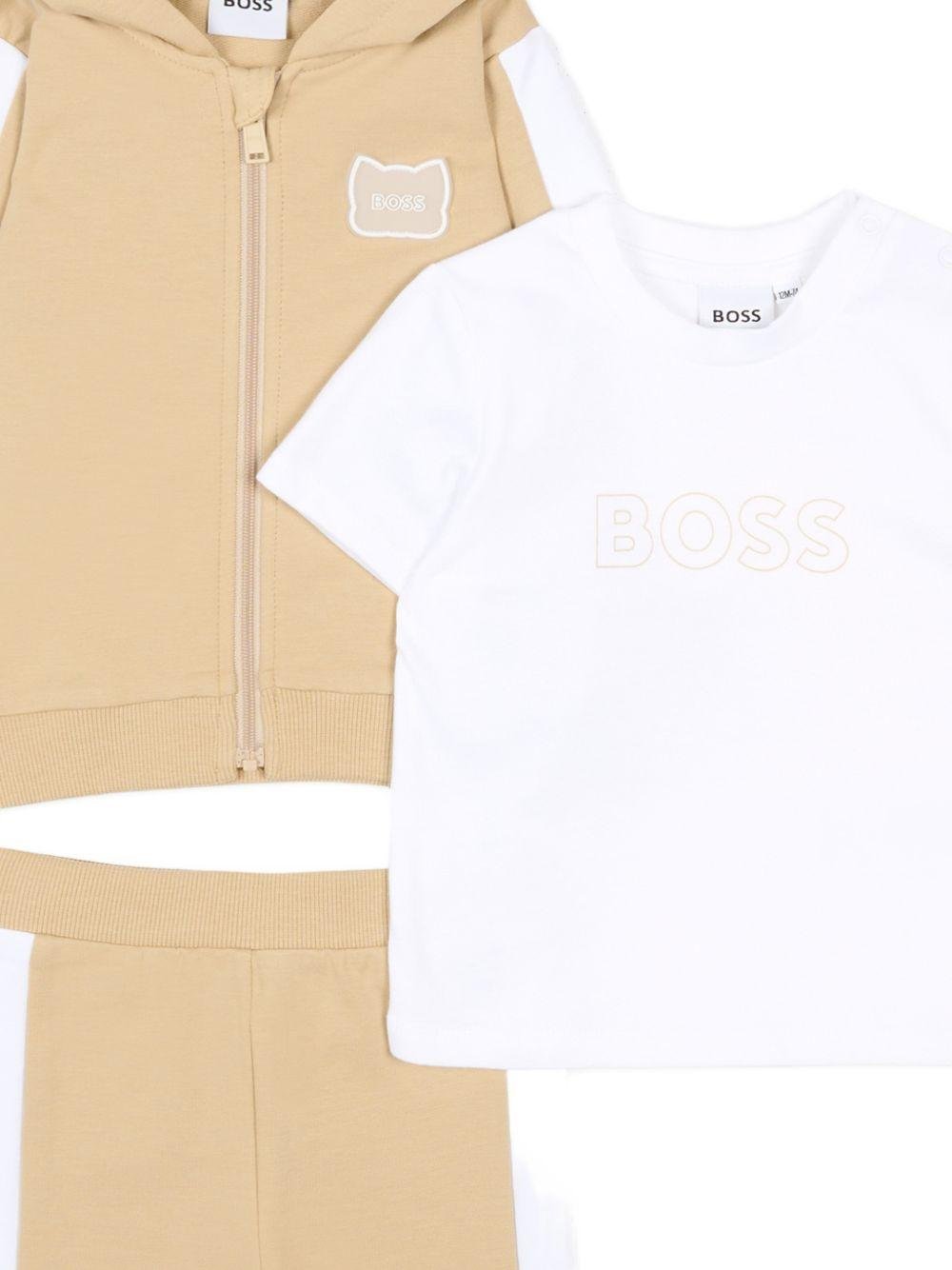 Tuta sportiva per neonato Boss Kids beige con motivo a righe - Rubino Kids