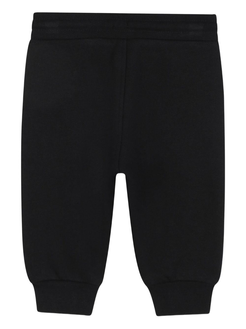 Tuta sportiva per neonato Boss kidswear nera con cappuccio e vita con coulisse regolabile - Rubino Kids