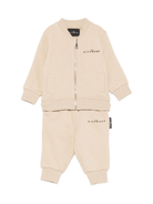 Tuta sportiva per neonato John Richmond Junior beige con logo ricamato - Rubino Kids
