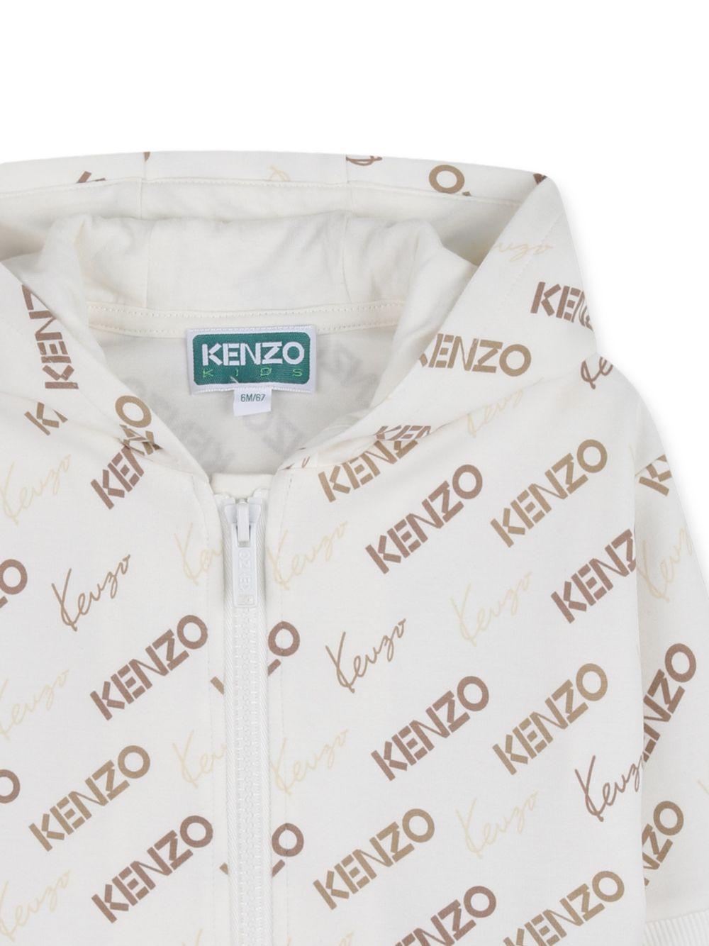 Tuta sportiva per neonato Kenzo Kids bianca con stampa - Rubino Kids