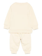 Tuta sportiva per neonato TRUSSARDI JUNIOR beige con logo ricamato - Rubino Kids