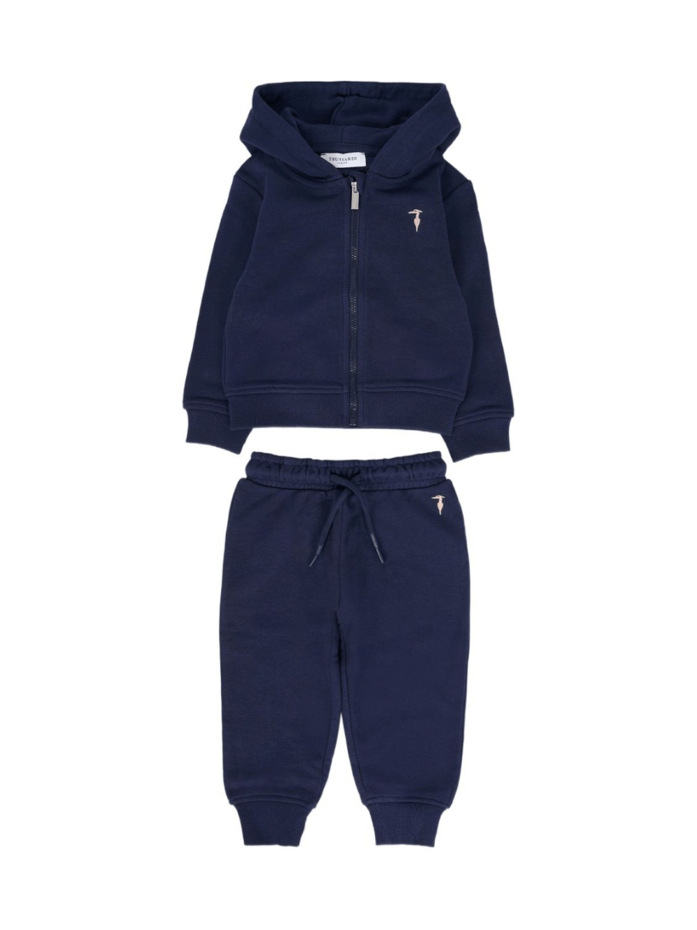 Tuta sportiva per neonato TRUSSARDI JUNIOR blu con cappuccio e zip - Rubino Kids