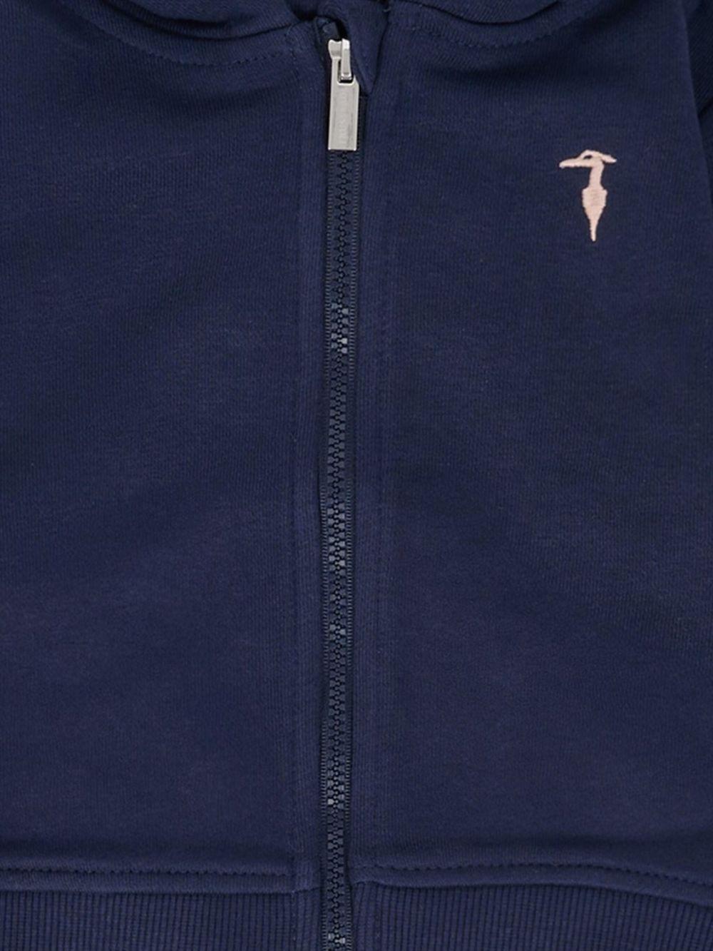 Tuta sportiva per neonato TRUSSARDI JUNIOR blu con cappuccio e zip - Rubino Kids