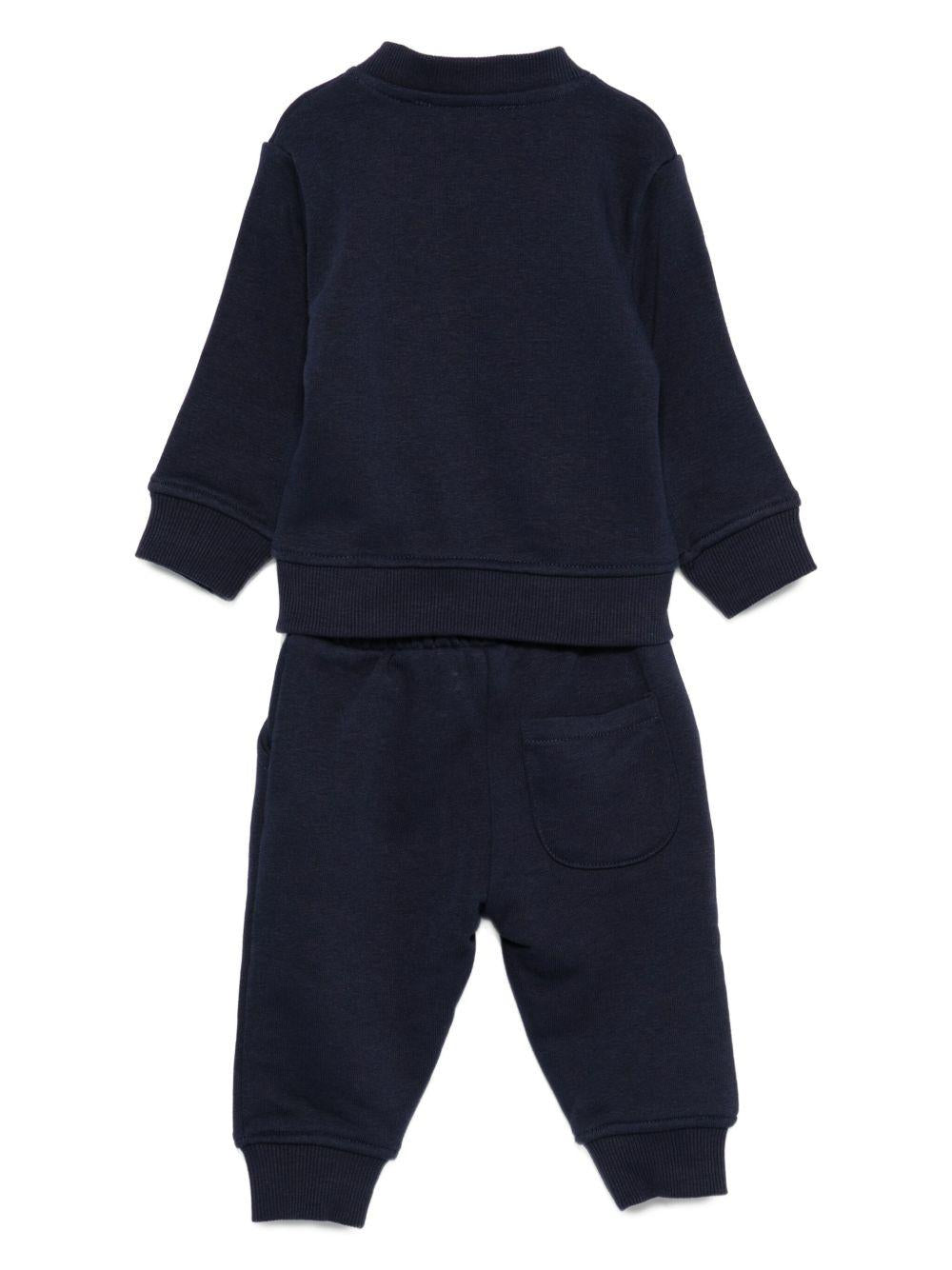 Tuta sportiva per neonato TRUSSARDI JUNIOR blu con logo ricamato - Rubino Kids