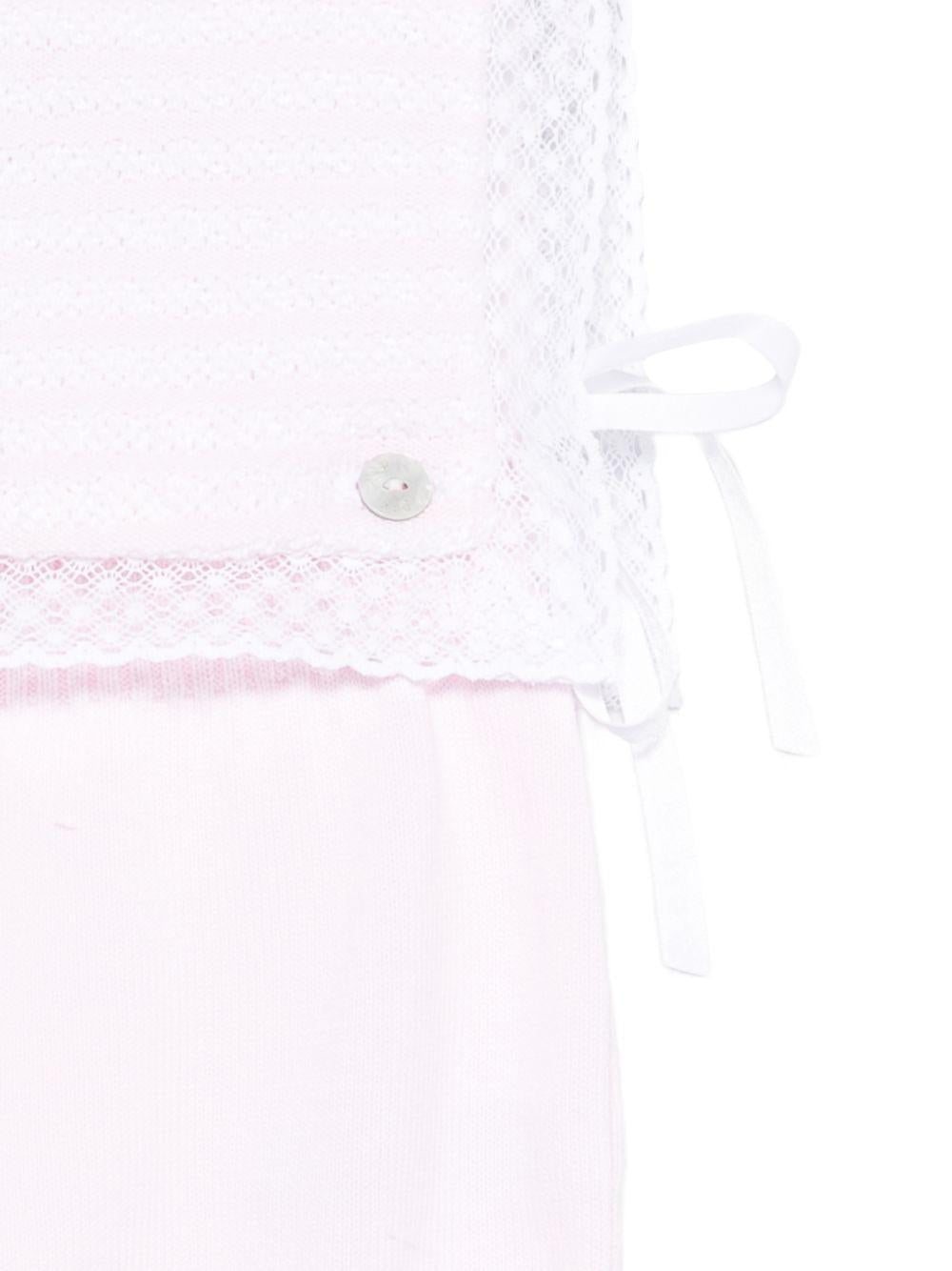 Tutina Alaia per neonata Paz Rodriguez rosa con bordo in pizzo - Rubino Kids