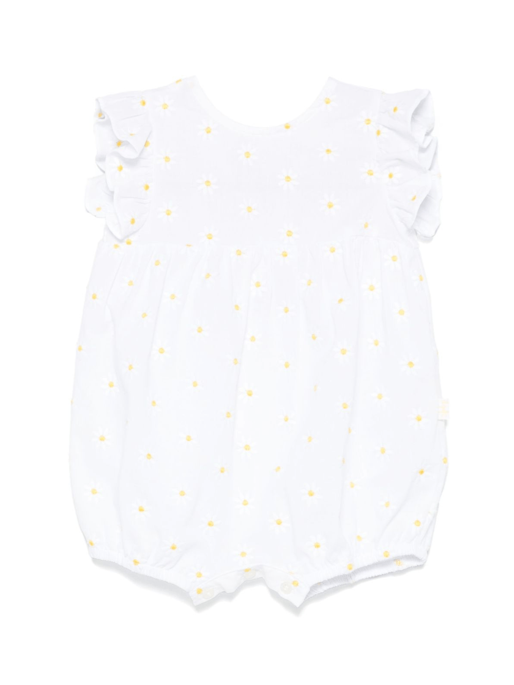 Tutina con ricamo a fiori per neonato Il Gufo bianco con dettagli con ruches - Rubino Kids