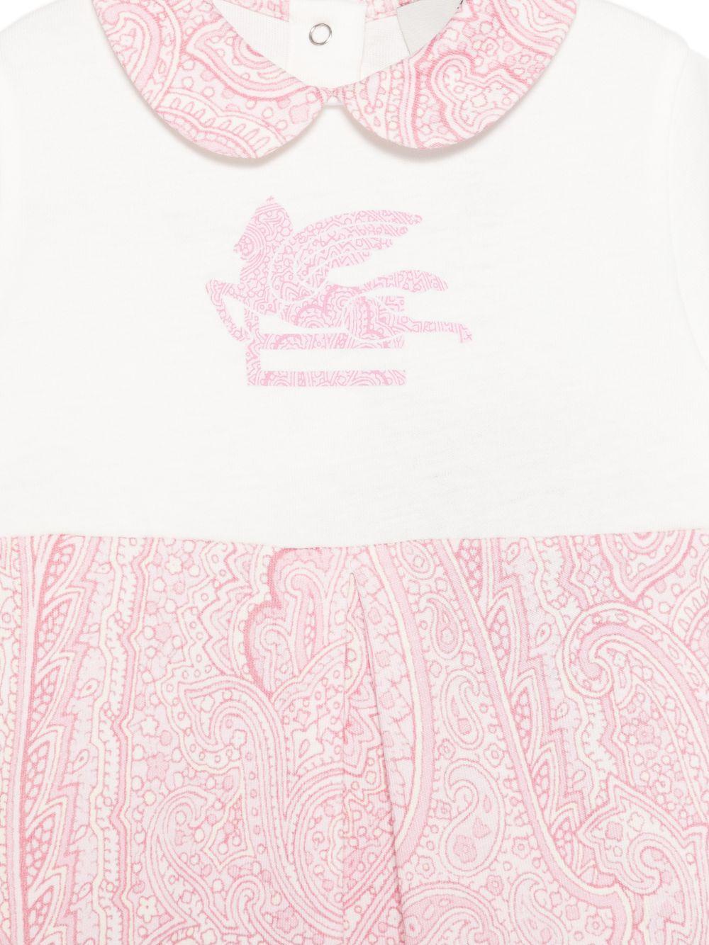 Tutina e bavaglino per neonata ETRO KIDS bianchi con stampa paisley (2 pezzi) - Rubino Kids