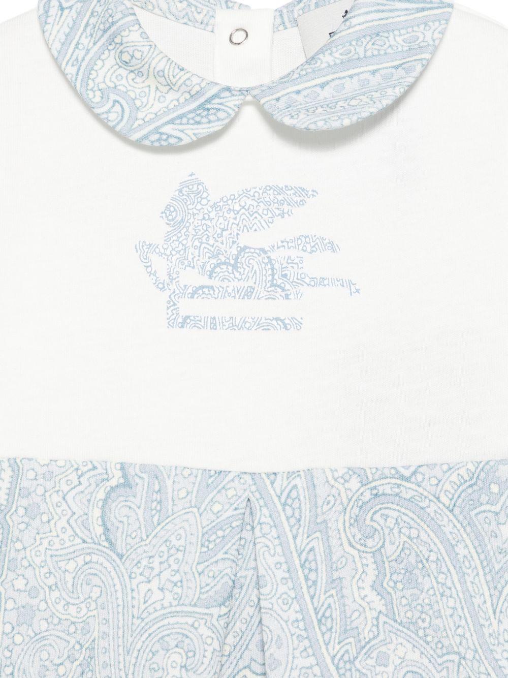 Tutina e bavaglino per neonato ETRO KIDS bianchi con stampa paisley (2 pezzi) - Rubino Kids