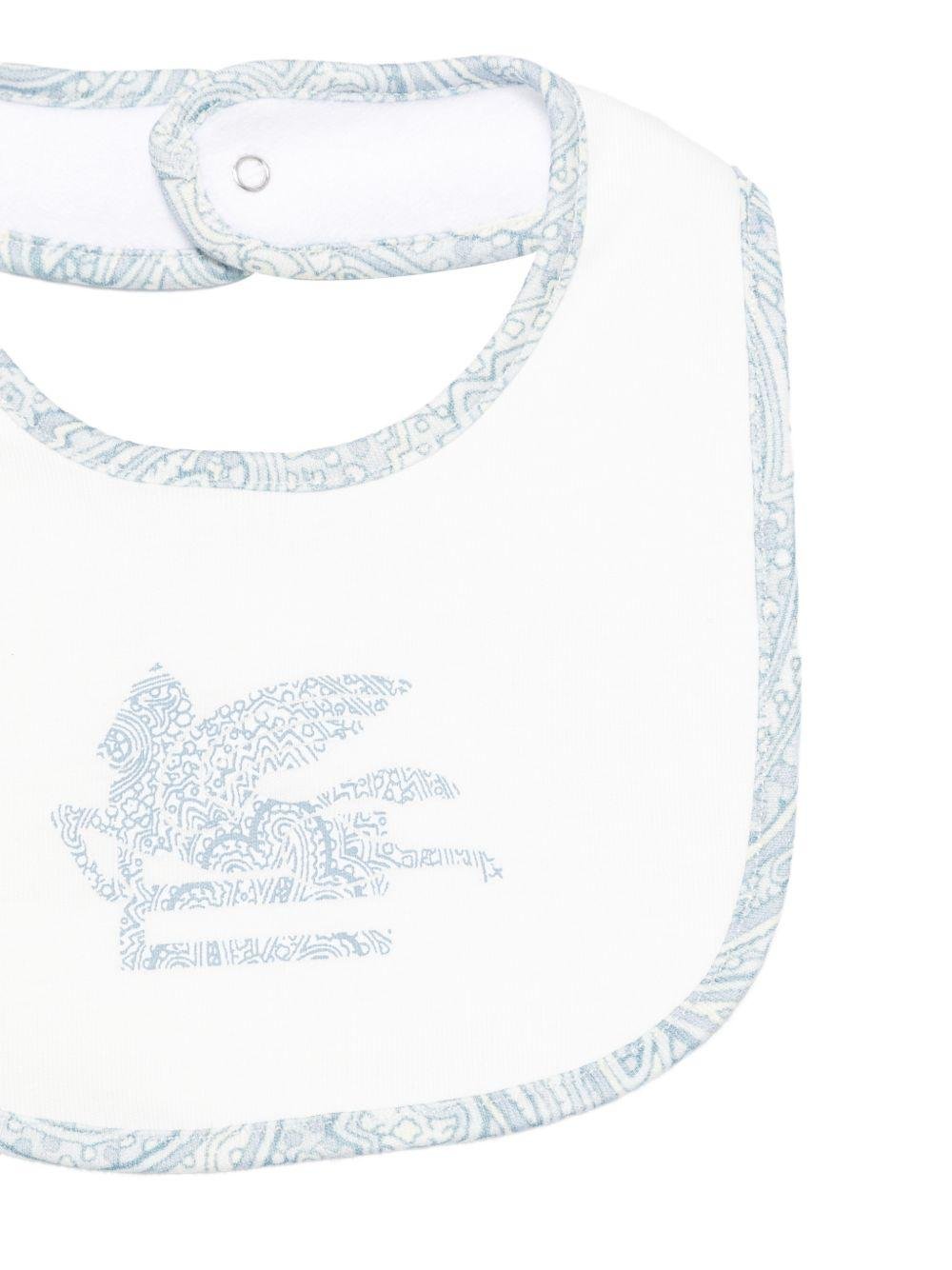 Tutina e bavaglino per neonato ETRO KIDS bianchi con stampa paisley (2 pezzi) - Rubino Kids