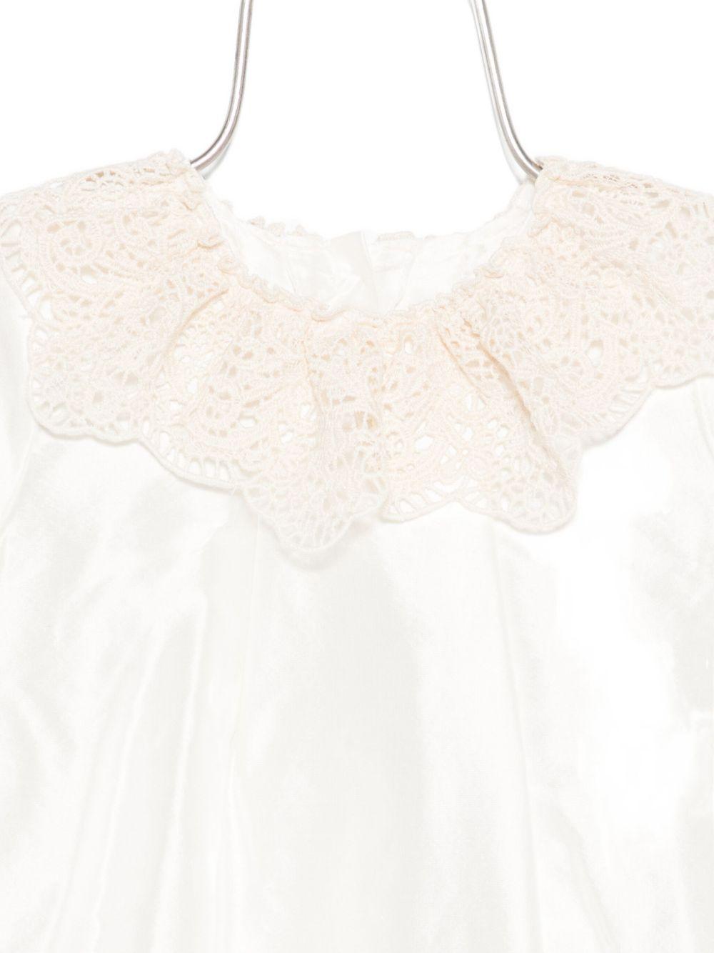 Tutina Gemma per neonata Jesurum Baby bianca con colletto in pizzo - Rubino Kids