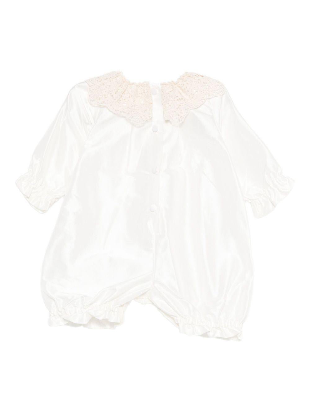 Tutina Gemma per neonata Jesurum Baby bianca con colletto in pizzo - Rubino Kids