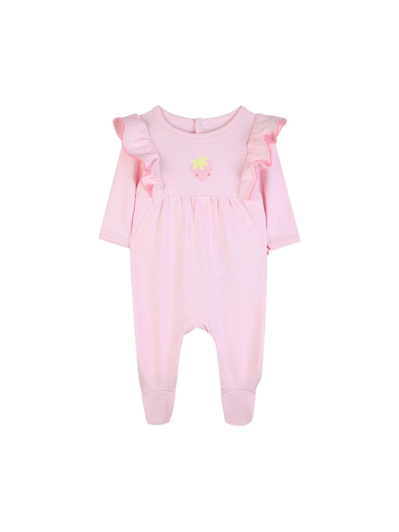Tutina per neonata Billieblush rosa con ricamo fragola sul davanti - Rubino Kids