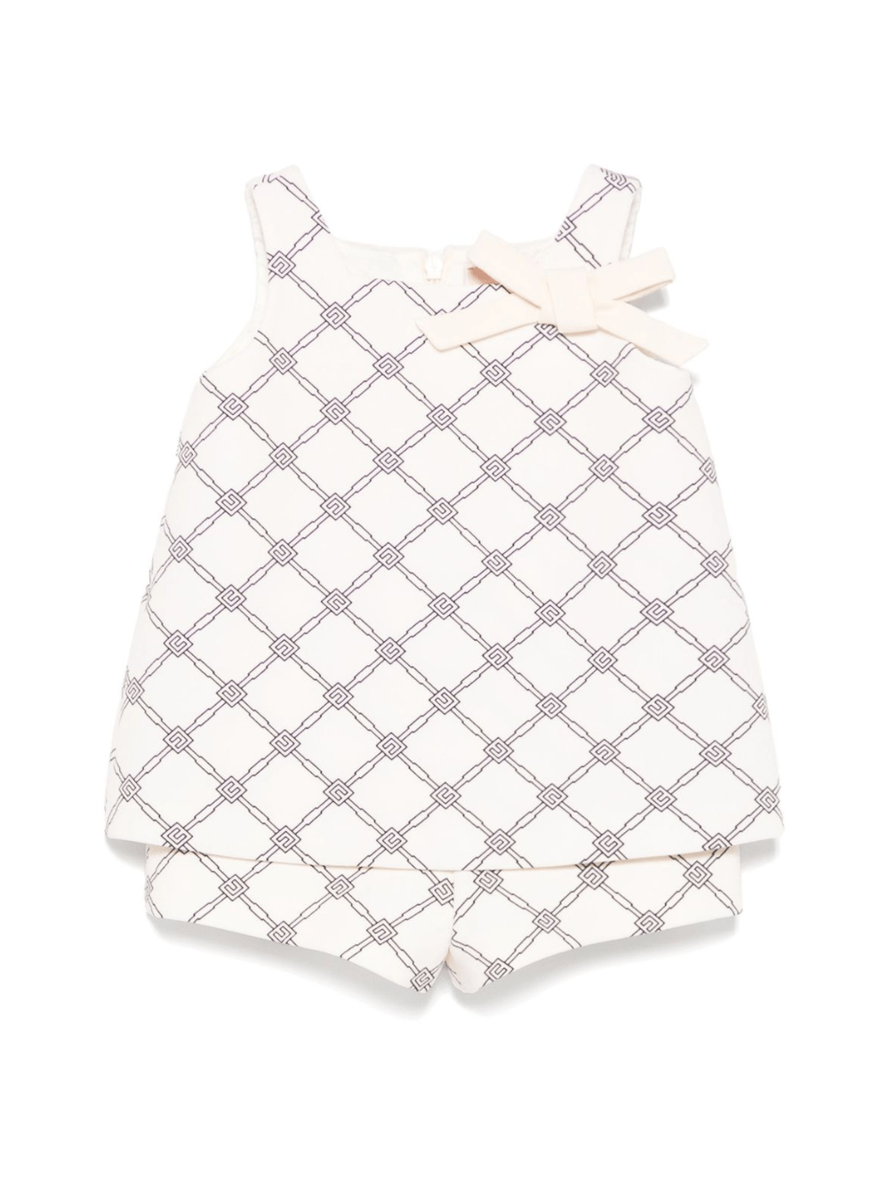Tutina per neonata Elisabetta Franchi La Mia Bambina beige con stampa monogramma - Rubino Kids