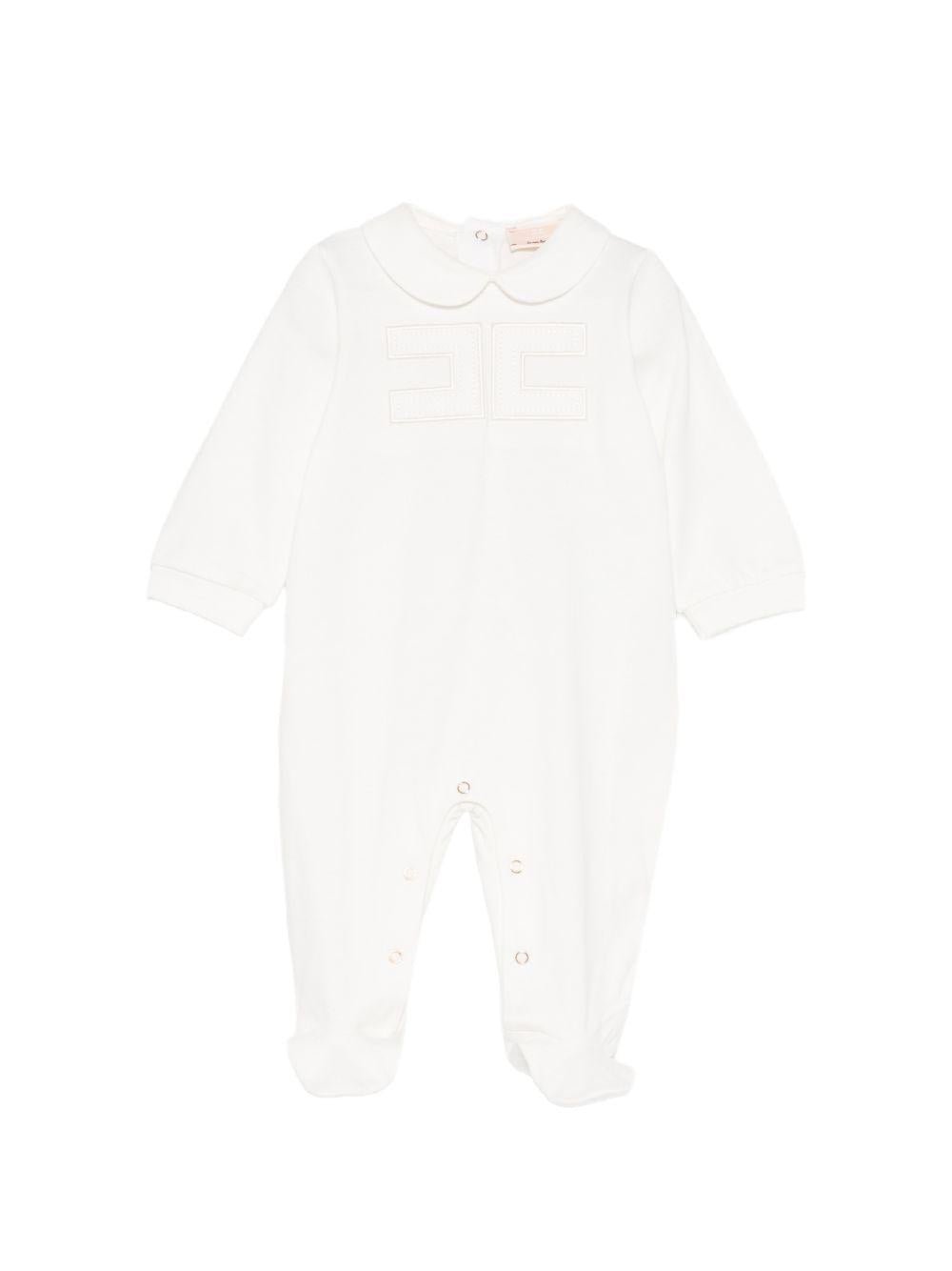 Tutina per neonata Elisabetta Franchi La Mia Bambina bianca con colletto alla Peter Pan - Rubino Kids