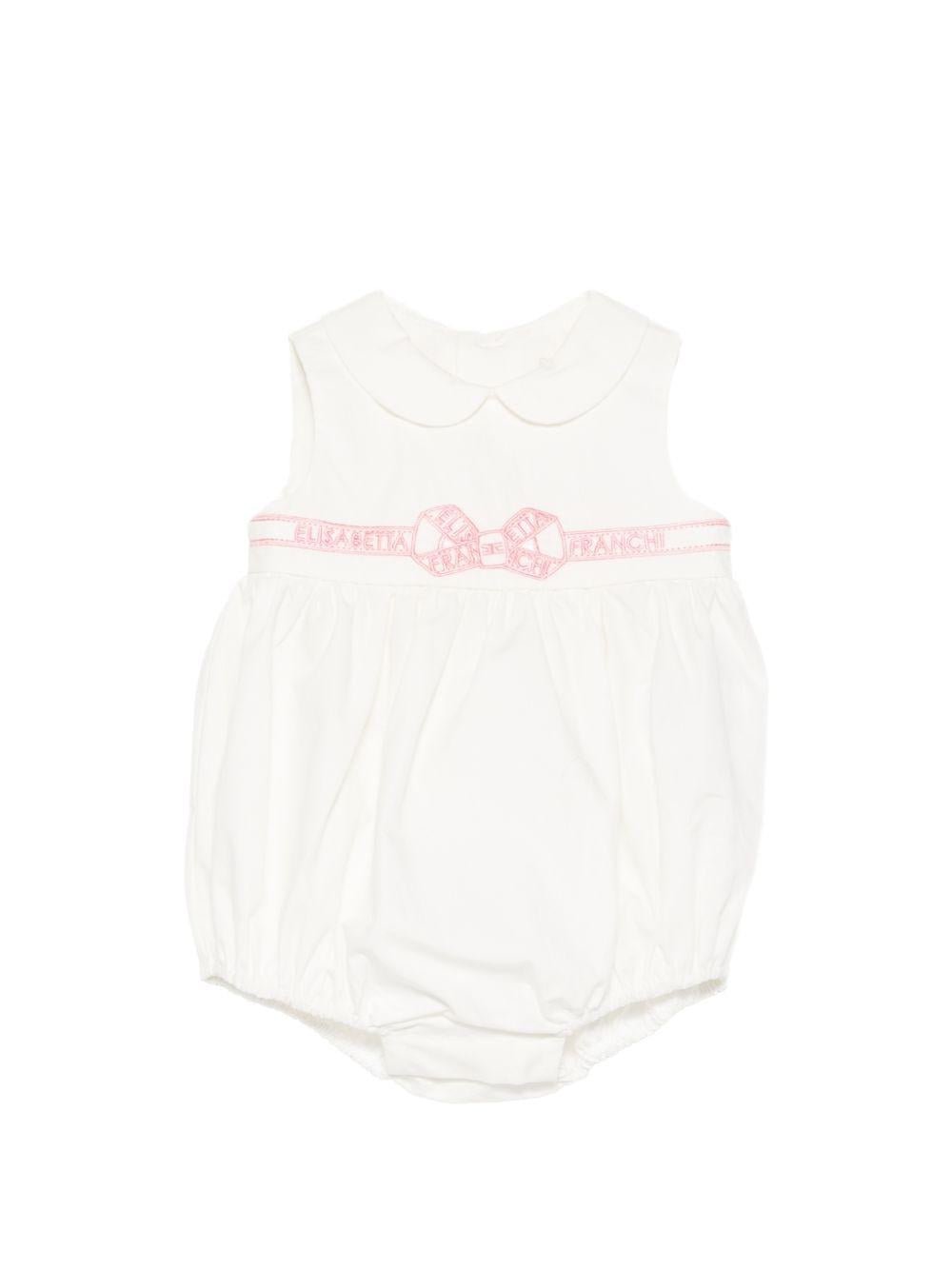 Tutina per neonata Elisabetta Franchi La mia Bambina bianca con colletto Peter Pan - Rubino Kids