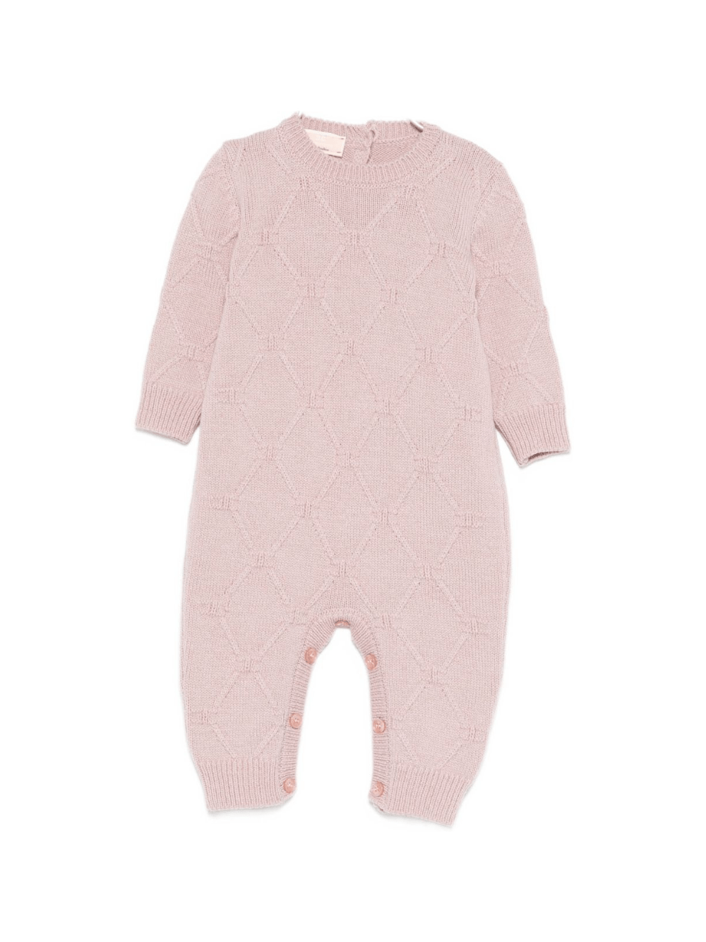 Tutina per neonata Elisabetta Franchi La Mia Bambina viola con maglia a rombi - Rubino Kids