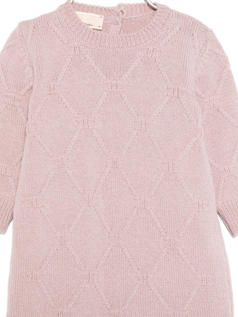 Tutina per neonata Elisabetta Franchi La Mia Bambina viola con maglia a rombi - Rubino Kids