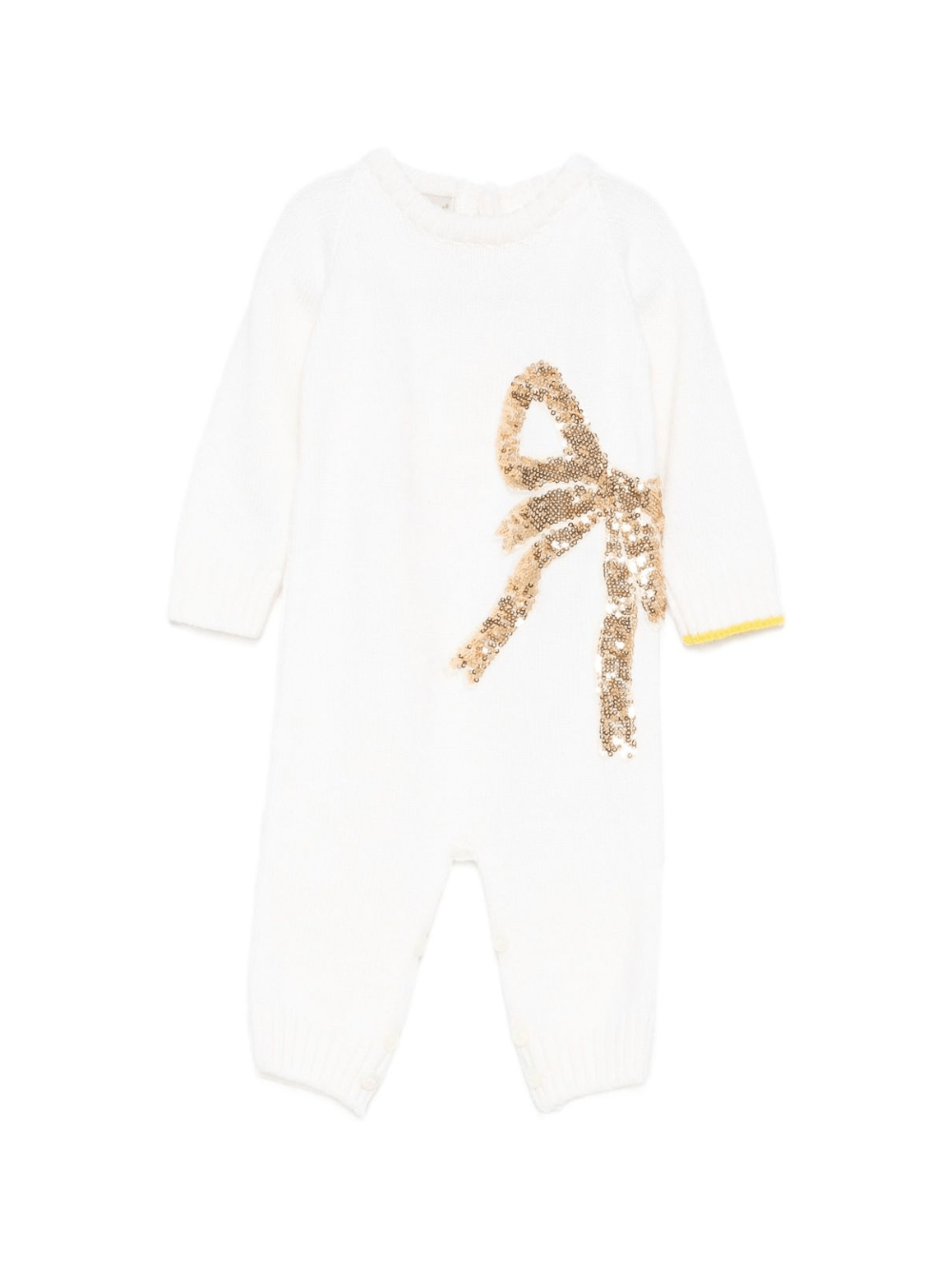Tutina per neonata Gensami Kids bianca con fiocco e paillettes - Rubino Kids