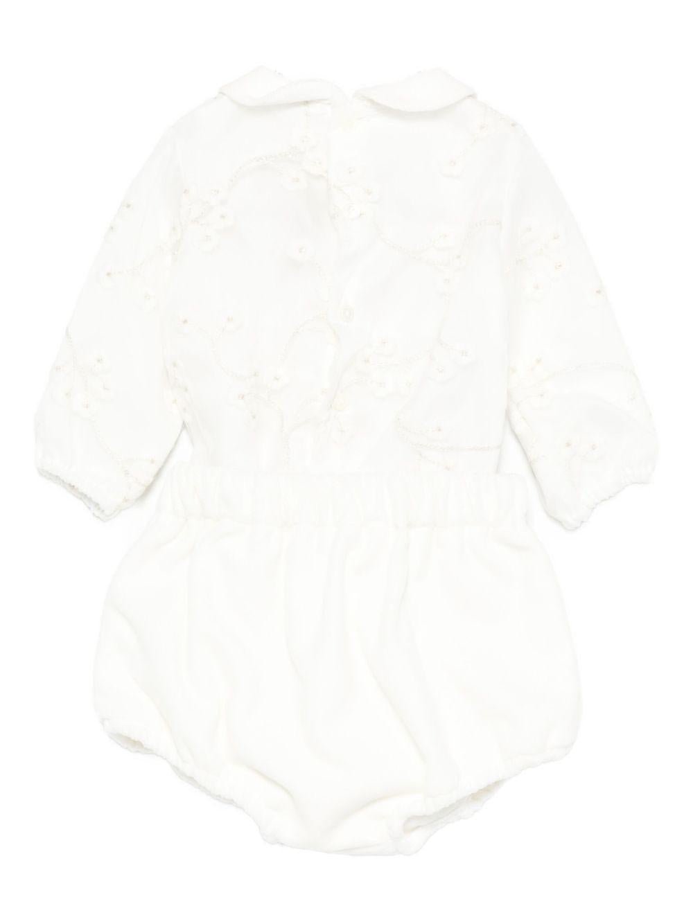 Tutina per neonata La Stupenderia bianca con colletto alla Peter Pan - Rubino Kids