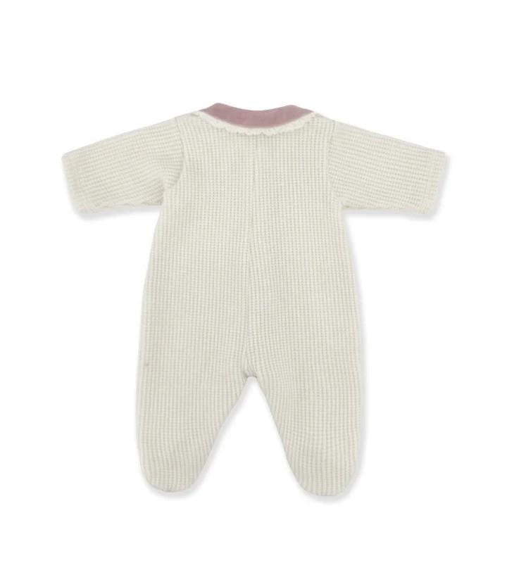 Tutina per neonata La Stupenderia bianca con dettaglio colletto rosa - Rubino Kids