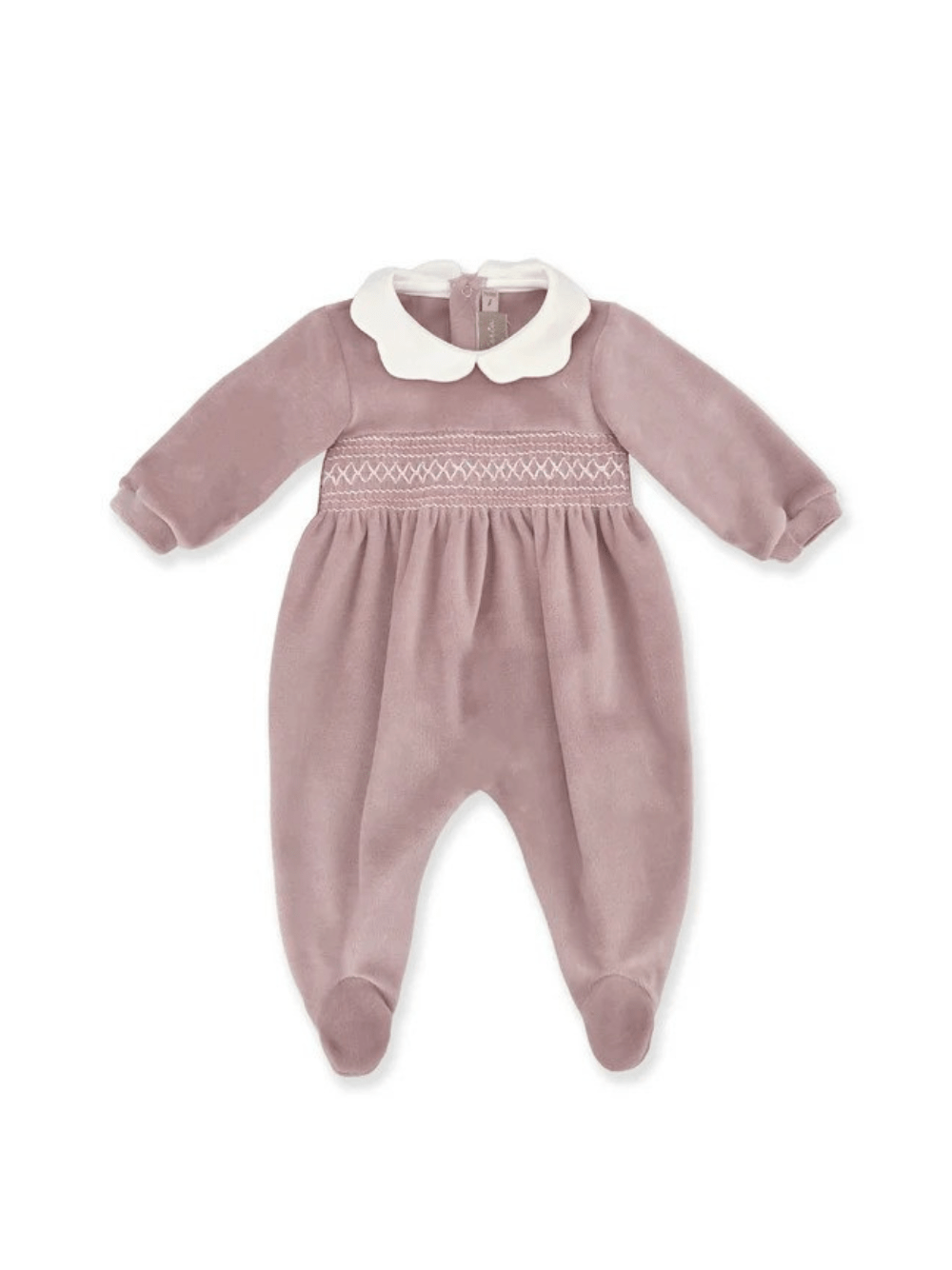 Tutina per neonata La Stupenderia rosa con colletto alla Peter Pan - Rubino Kids