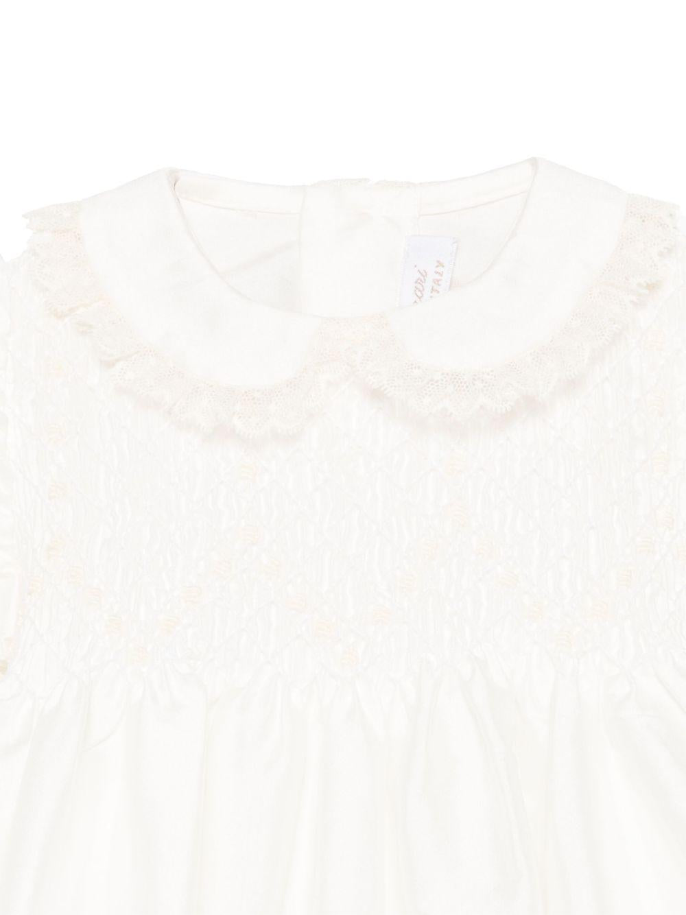 Tutina per neonata Mariella Ferrari bianco con arricciatura - Rubino Kids