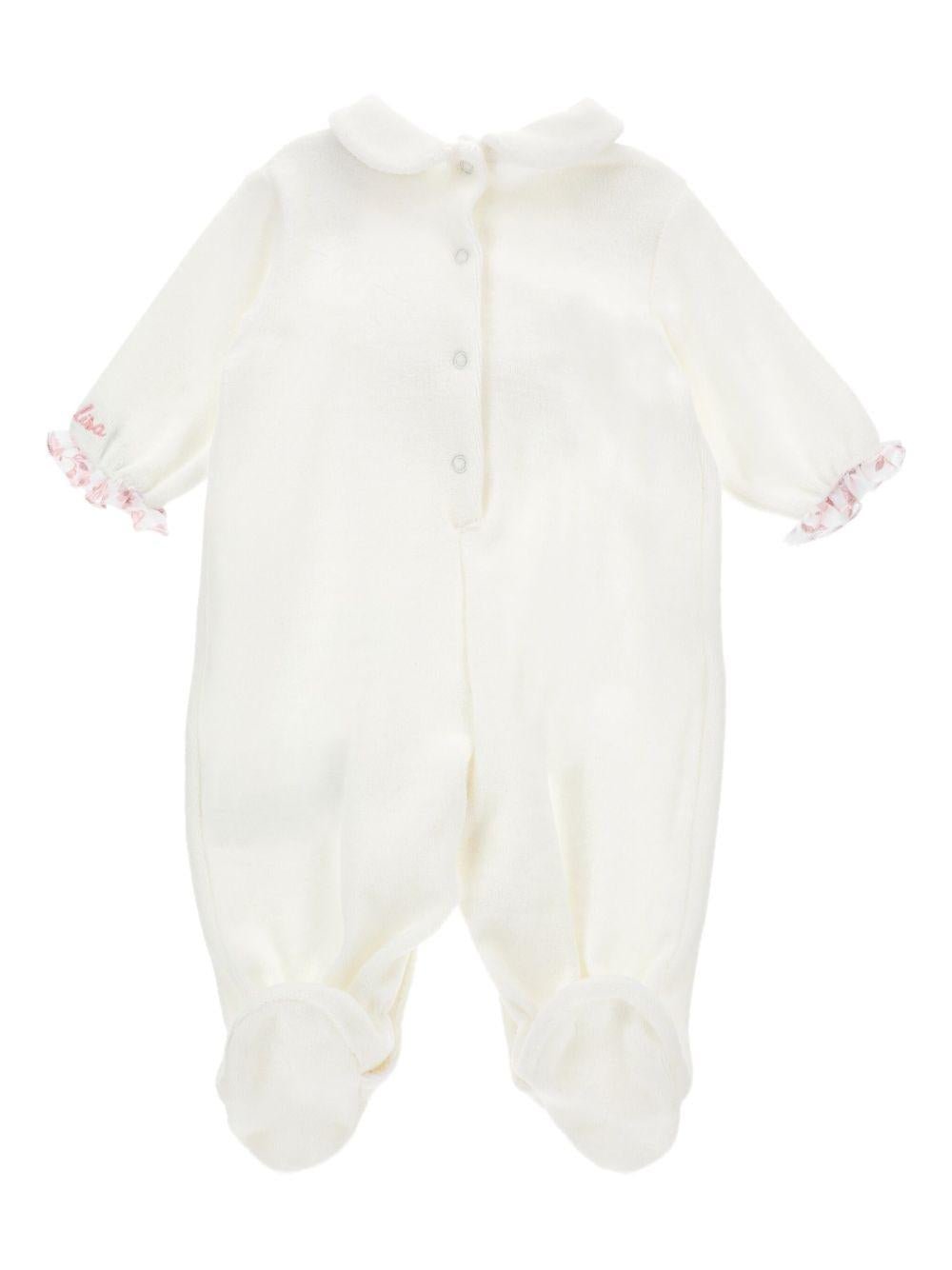 Tutina per neonata Monnalisa bianca con dettaglio fiocco - Rubino Kids