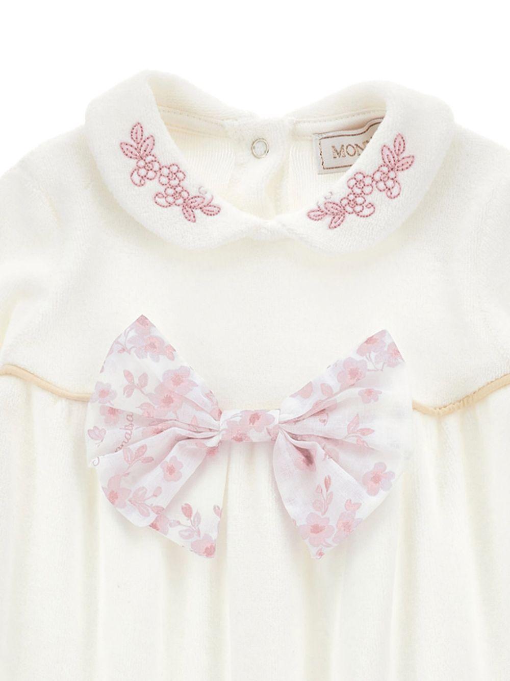 Tutina per neonata Monnalisa bianca con dettaglio fiocco - Rubino Kids