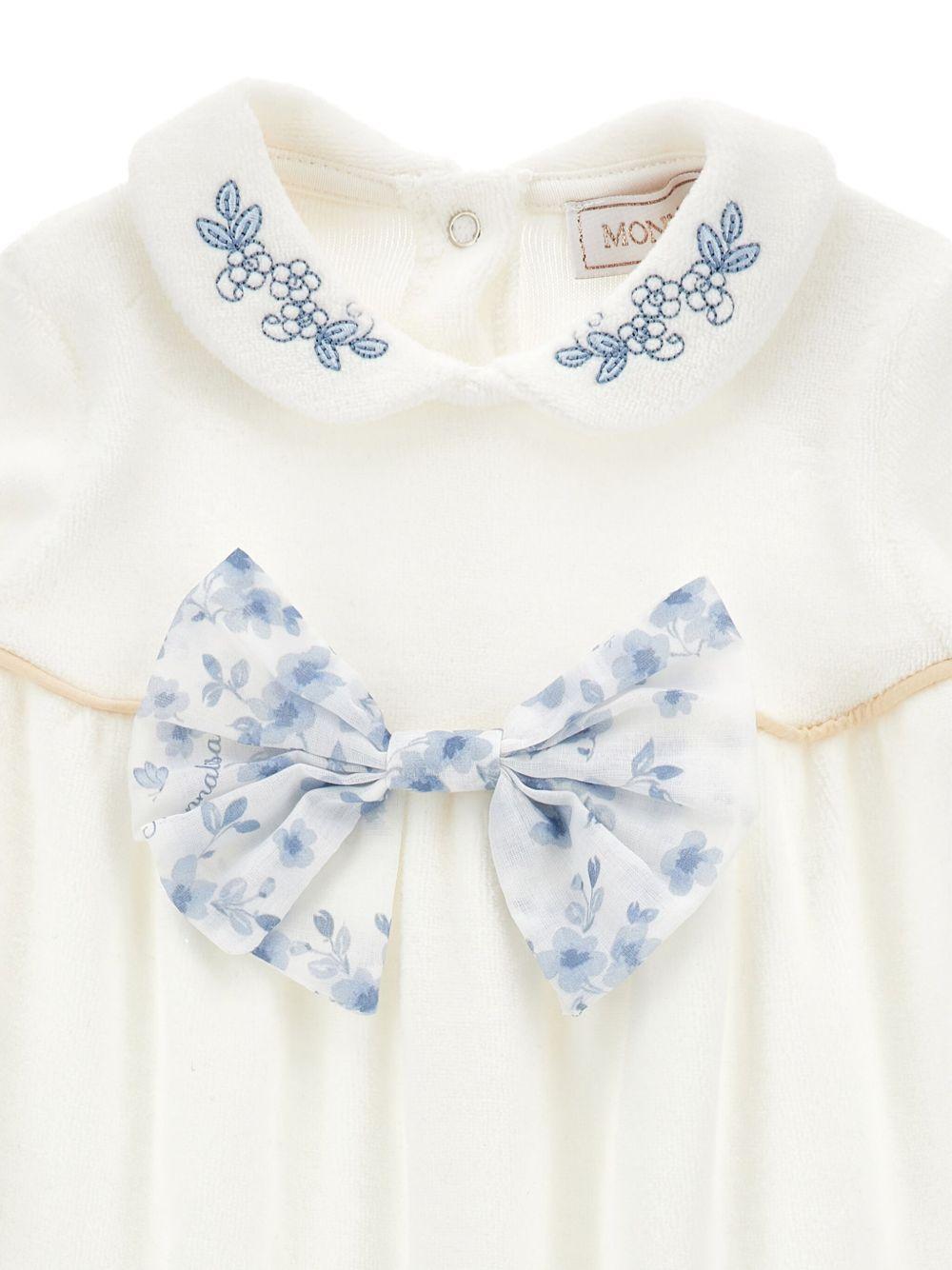 Tutina per neonata Monnalisa bianca con dettaglio fiocco - Rubino Kids