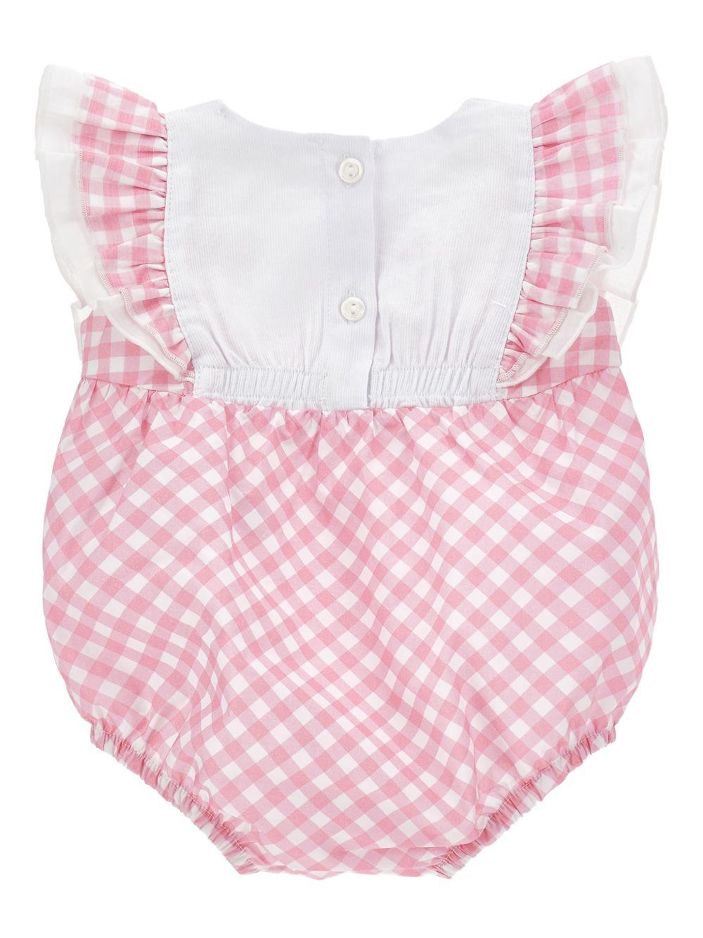 Tutina per neonata Monnalisa rosa a fiori con ruches - Rubino Kids