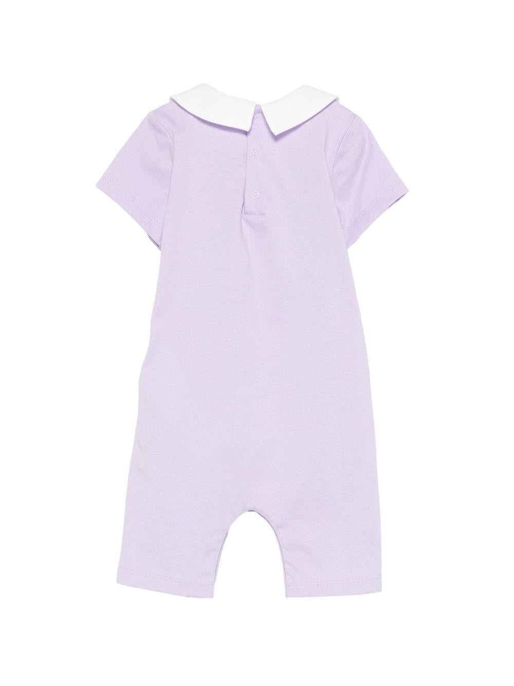 Tutina per neonata Moschino Kids viola con stampa Teddy Bear - Rubino Kids