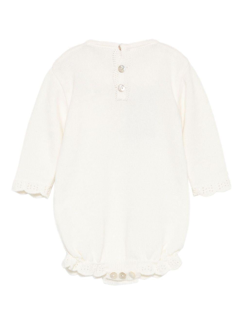 Tutina per neonata Paz Rodríguez bianca con chiusura con bottoni - Rubino Kids