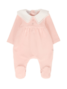 Tutina per neonata Paz Rodriguez rosa con bordo in pizzo - Rubino Kids