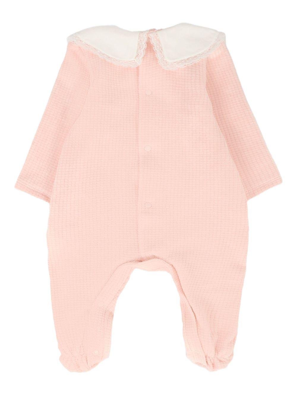 Tutina per neonata Paz Rodriguez rosa con bordo in pizzo - Rubino Kids