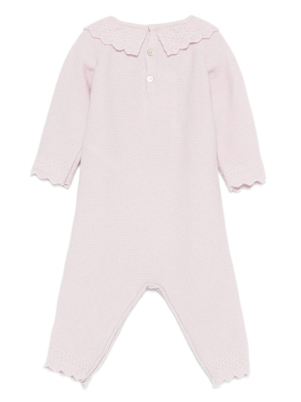 Tutina per neonata Paz Rodríguez rosa con colletto smerlato - Rubino Kids