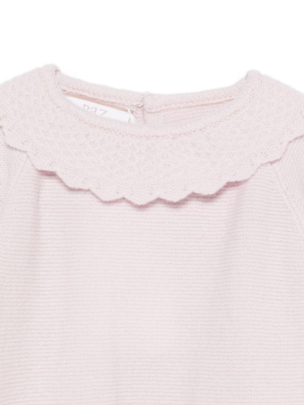 Tutina per neonata Paz Rodríguez rosa con colletto smerlato - Rubino Kids