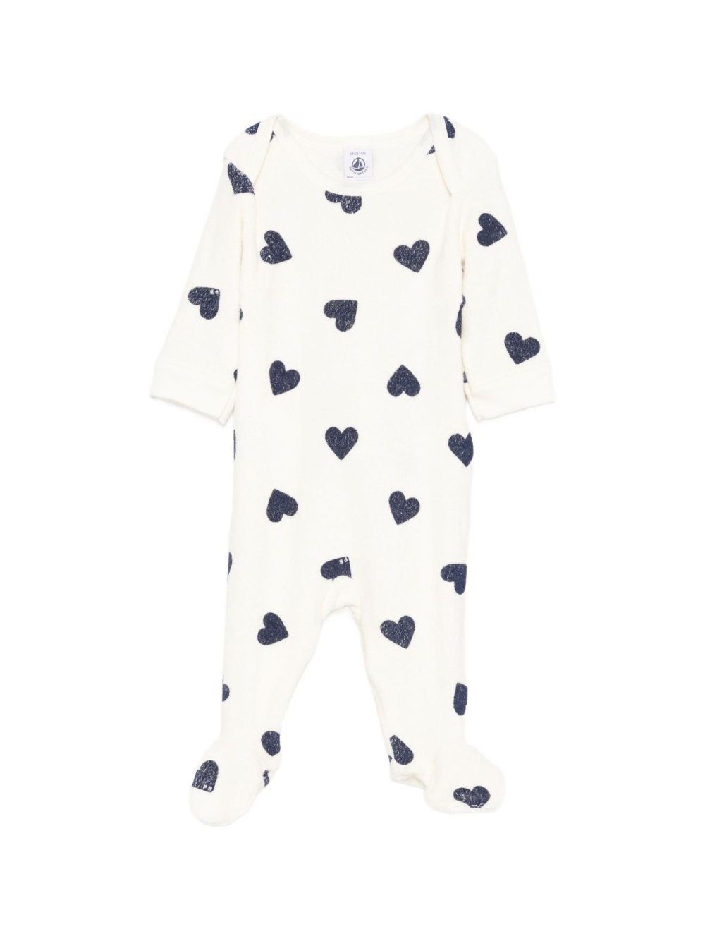 Tutina per neonata Petit Bateau bianca con motivo a cuori - Rubino Kids