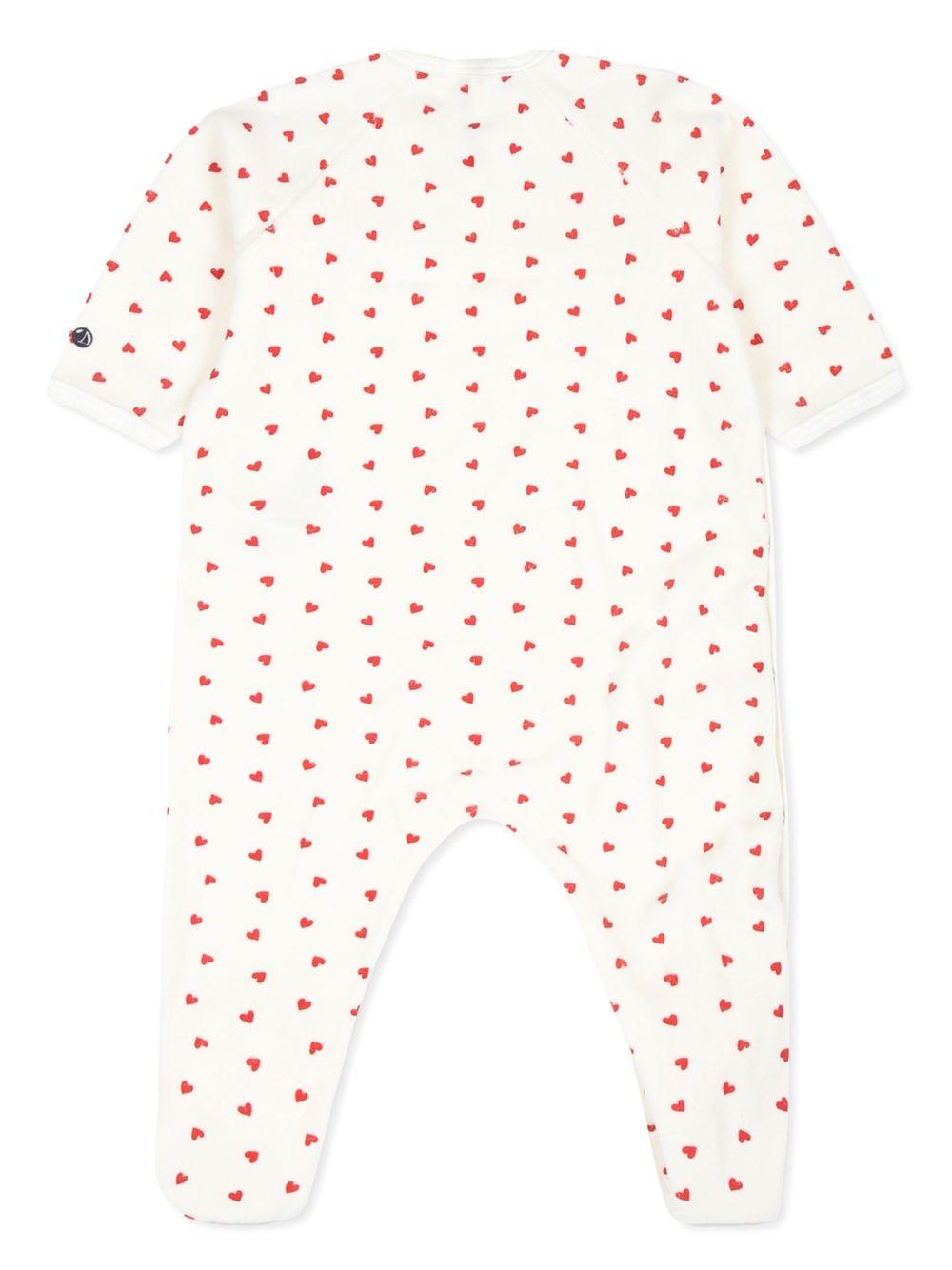 Tutina per neonata Petit Bateau bianca con stampa a cuori - Rubino Kids